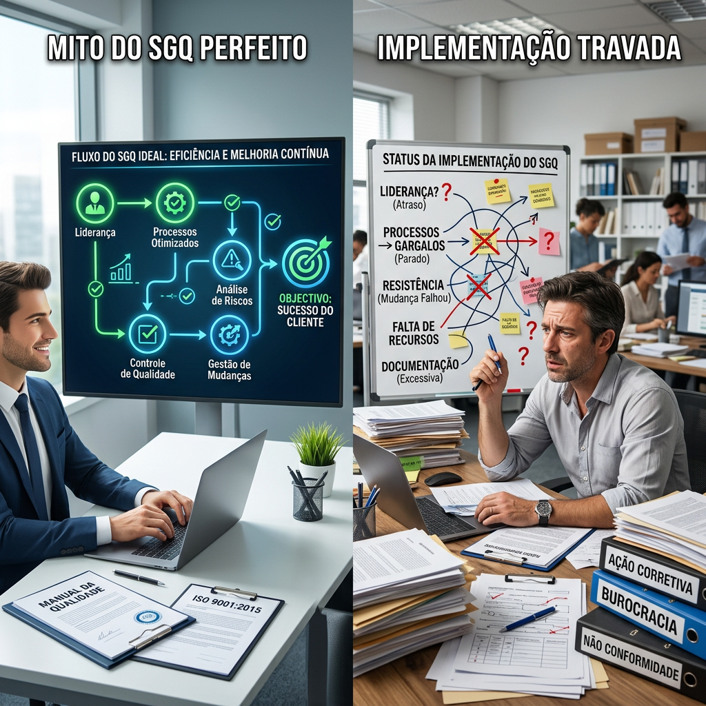 O mito do SGQ perfeito: por que sua implementação travou (e como destravar esta semana)
